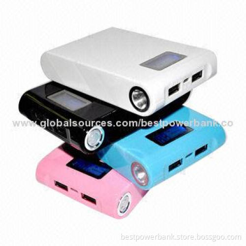 Dual-USB External Battery Power Banks, High-end LCD Display, 12,000mAh Capacity